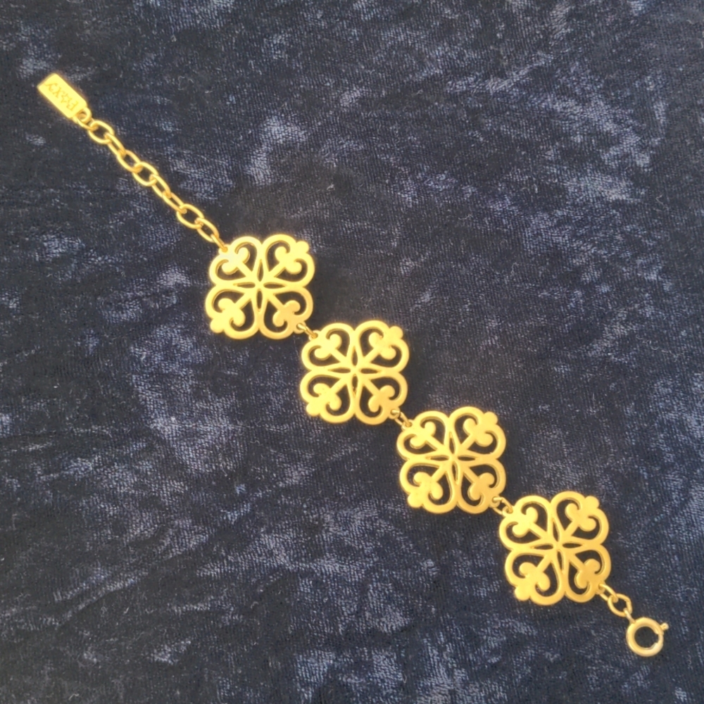 Gold tone exotic Persian style Foxy bracelet